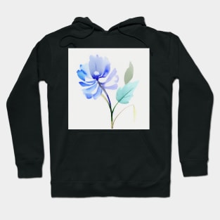 Blue Watercolor Flower Hoodie